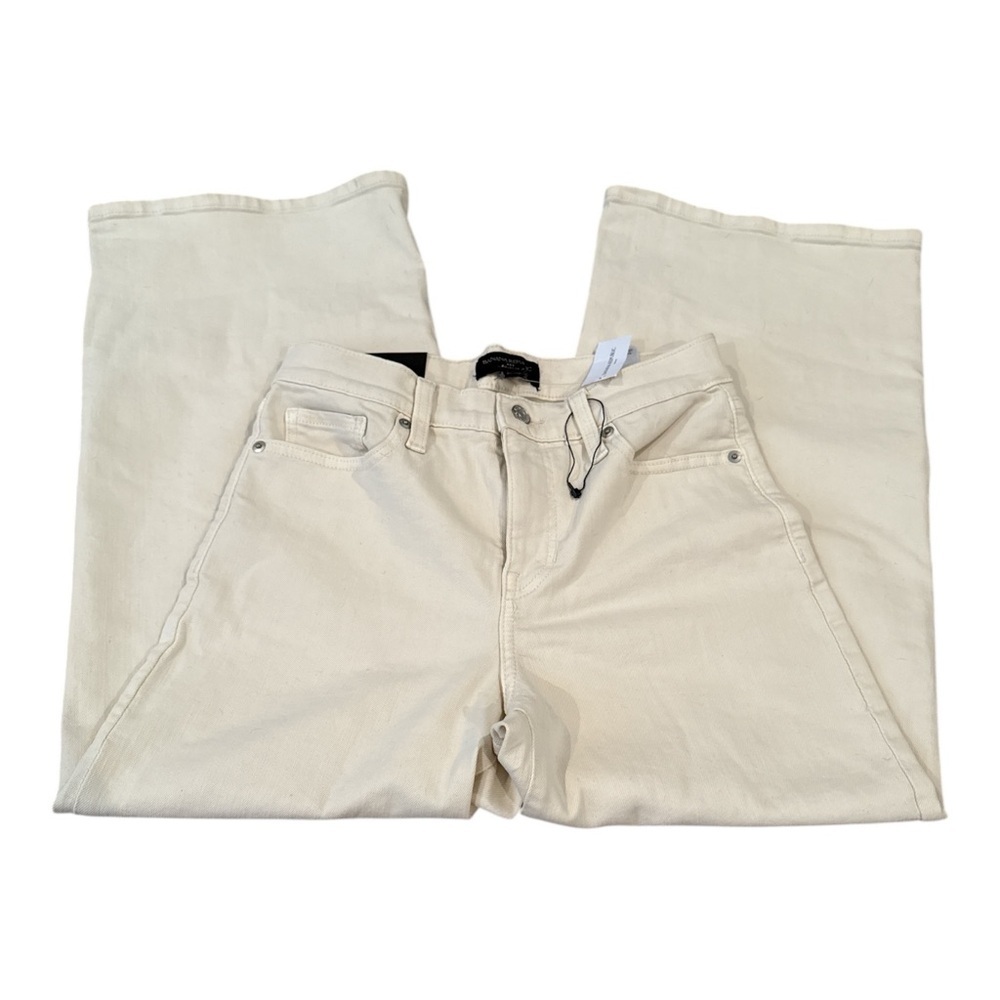 Banana Republic Cream High Rise Wide Leg Crop Jeans Size 26 Modern Minimalist - Picture 4 of 10